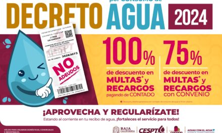 ANUNCIA CESPT LA ENTRADA EN VIGOR DEL DECRETO DE CONDONACIÓN DE RECARGOS POR CONSUMO DE AGUA
