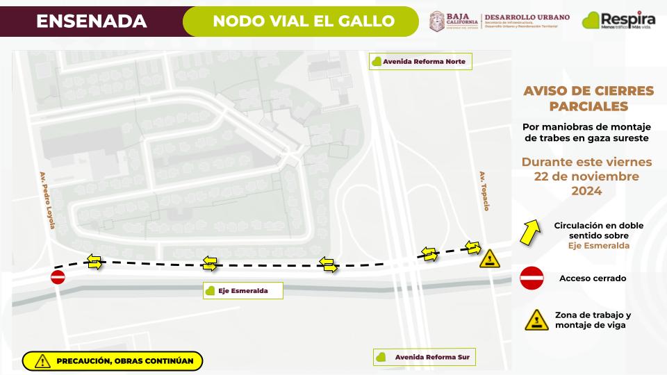 ANUNCIA SIDURT MONTAJE DE TRABES EN GAZA SURESTE DE NODO VIAL EL GALLO