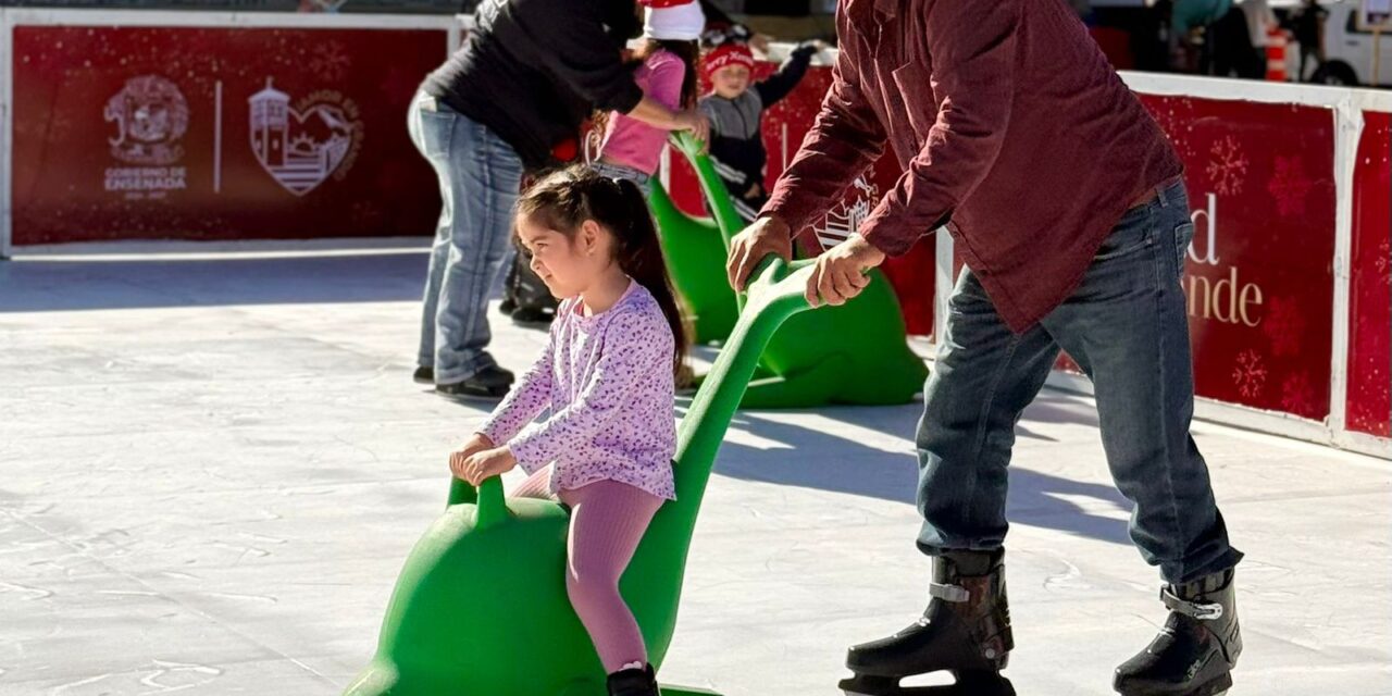Inaugura Claudia Agatón pista de patinaje navideña