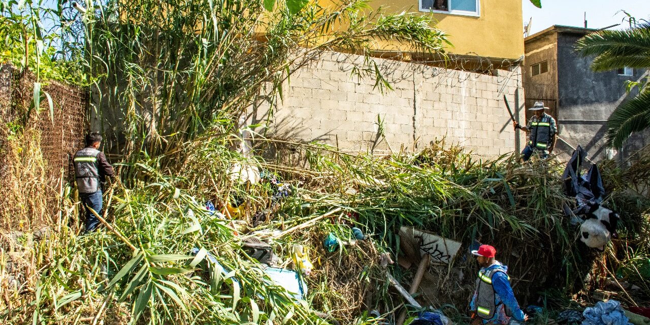 Realiza Gobierno de Claudia Agatón limpieza de arroyo de la Bronce