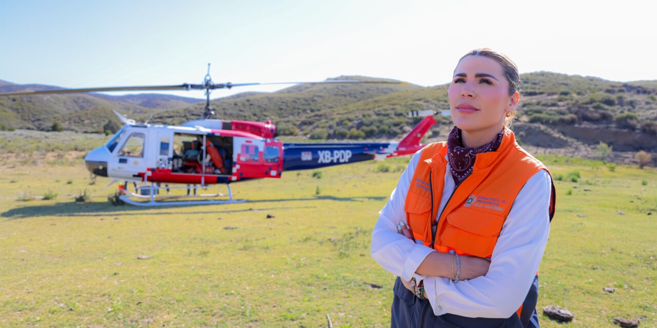 REFUERZAN COMBATE A INCENDIO EN TECATE CON APOYO AÉREO Y COORDINACIÓN INTERINSTITUCIONAL: GOBERNADORA MARINA DEL PILAR