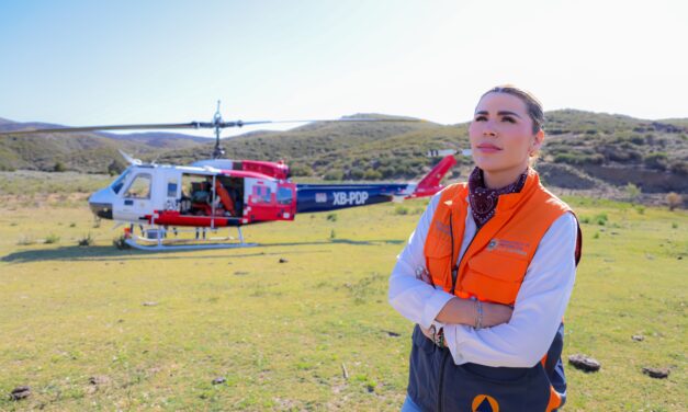 REFUERZAN COMBATE A INCENDIO EN TECATE CON APOYO AÉREO Y COORDINACIÓN INTERINSTITUCIONAL: GOBERNADORA MARINA DEL PILAR