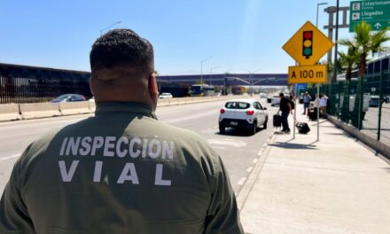 Refuerza Gobierno Municipal seguridad vial en zonas de transporte público en el Aeropuerto Internacional de Tijuana