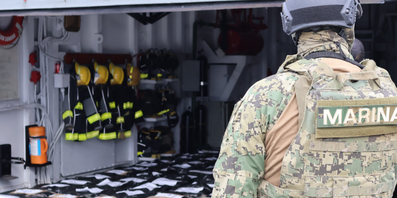 La Armada de México y la Guardia Costera de Estados Unidos aseguran 188 bultos con toneladas de presunta cocaína