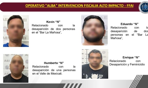 DETIENE LA FISCALÍA DEL ESTADO A 4 POLICÍAS MUNICIPALES DE MEXICALI VINCULADOS A GRUPOS CRIMINALES